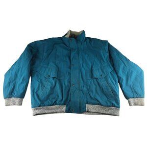 The Men's Store Mens Teal Long Sleeve Pokcets Full Zip Bomber Jacket Size‎ XL